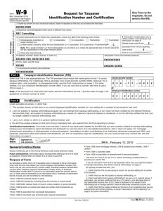 W9 Form Page 1