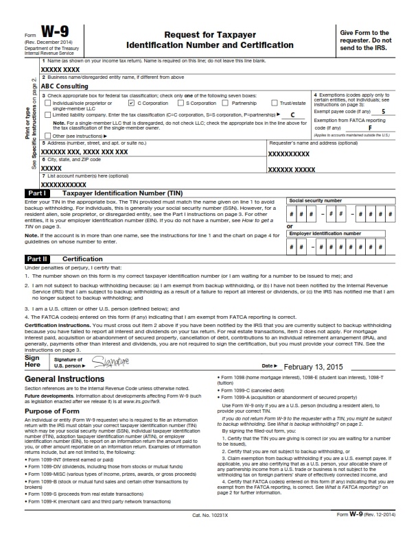 Blank W9 Form Online Printable Blank W9 eSign Genie