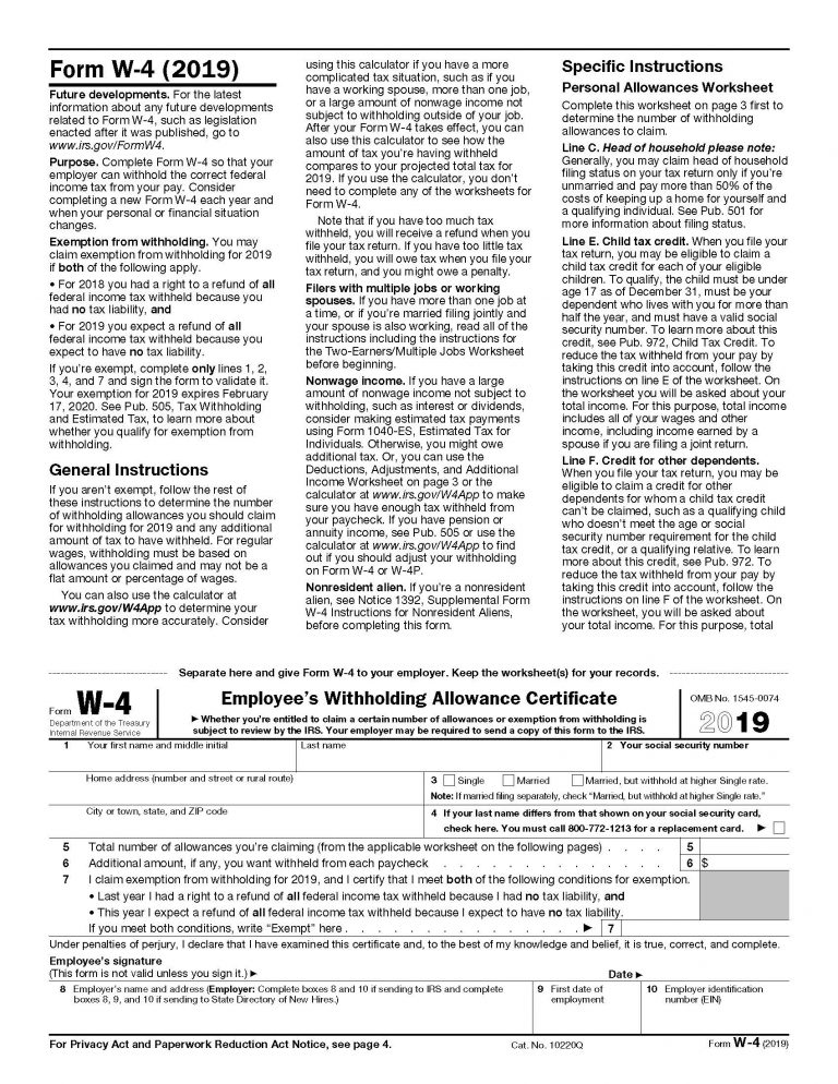 Blank W4 Form Fillable Online W4 Blank Form 2021