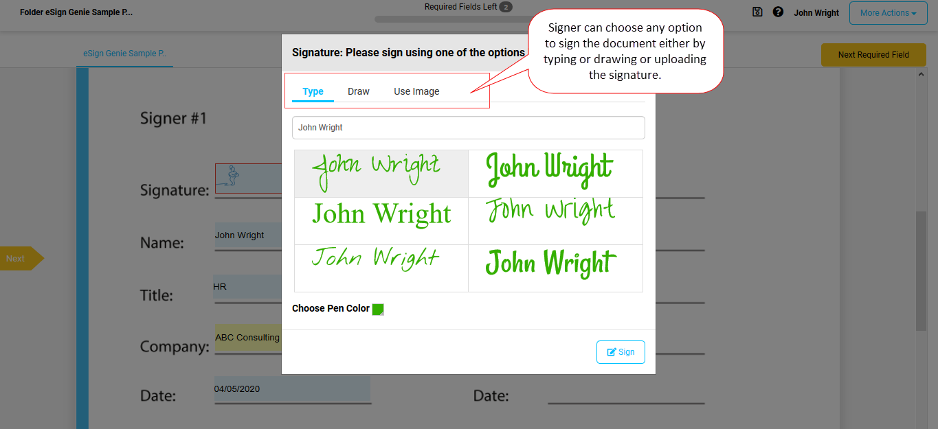 Capture eSignatures page image fourth