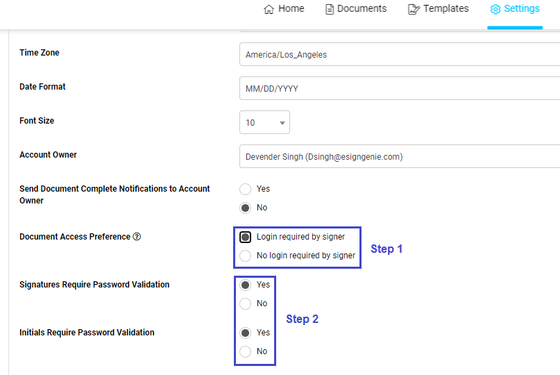 setting-screen-esigngenie